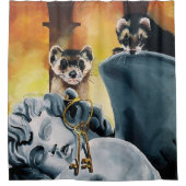 Rideaux De Douche Cute Ferret Keys Cherub (Devant)