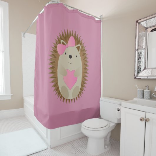 Rideaux De Douche Cute Girl Hedgehog (En situation)