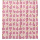 Rideaux De Douche Cute Girly Feminine Pear Monogramme Cadeaux Initia (Devant)