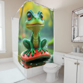 Rideaux De Douche Cute Green Frog (En situation)