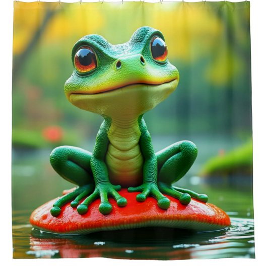 Rideaux De Douche Cute Green Frog (Devant)