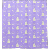 Rideaux De Douche Cute Halloween Boo Ghost Motif (Devant)