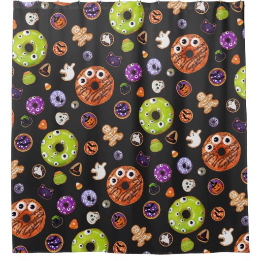 Rideaux De Douche Cute Halloween Éffrayant Cookie Citrouille Ghost S (Devant)