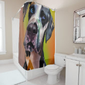 Rideaux De Douche Cute Harlequin Great Dane (En situation)