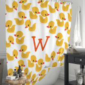 Rideaux De Douche Cute Jaune Duckkis en caoutchouc Monogramme
