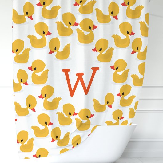 Rideaux De Douche Cute Jaune Duckkis en caoutchouc Monogramme