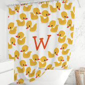 Rideaux De Douche Cute Jaune Duckkis en caoutchouc Monogramme