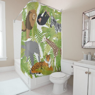 Rideaux De Douche Cute Jungle Animaux Safari Garçon Fille