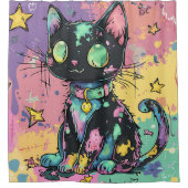 Rideaux De Douche Cute Kawaii Pastel Goth Patchwork Gothique Déplais (Devant)