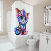 Rideaux De Douche Cute Kawaii Striped Baby Kitten (En situation)