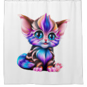 Rideaux De Douche Cute Kawaii Striped Baby Kitten (Devant)
