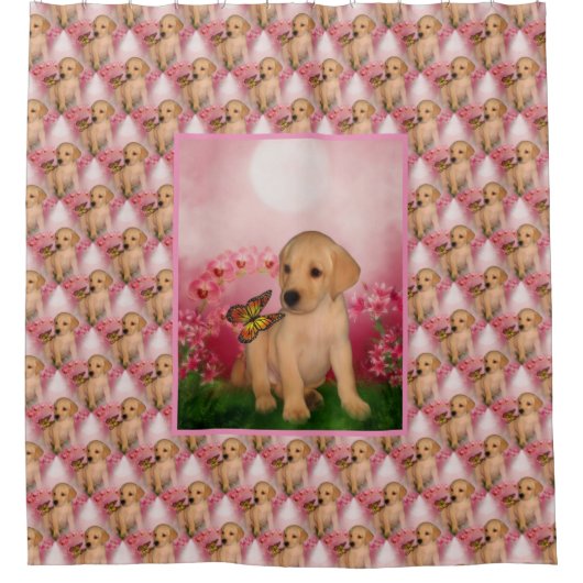 Rideaux De Douche Cute Labrador Retriever Motif de marionnettes (Devant)