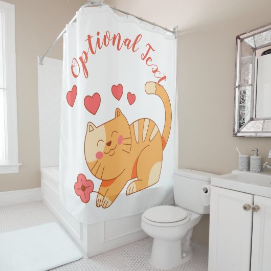 Rideaux De Douche Cute Lote Orange Tabby Kitten (En situation)