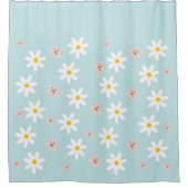 Rideaux De Douche Cute Modern Daisy Fleur de lys Rustique transparen (Devant)