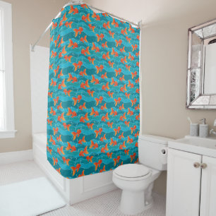 Rideaux De Douche Cute Motif de natation Goldfish & Water
