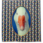 Rideaux De Douche Cute Oie blanche Visage animal de ferme (Devant)