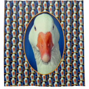 Rideaux De Douche Cute Oie blanche Visage animal de ferme
