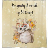 Rideaux De Douche Cute owl Farmhouse romantic wallpaper (Devant)