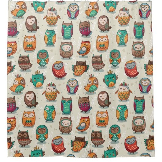 Rideaux De Douche Cute Owl Motif (Devant)