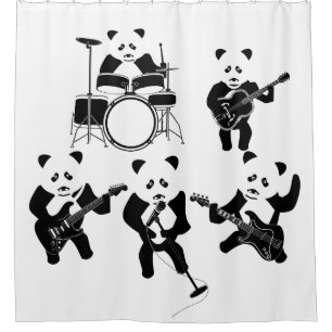 Rideaux De Douche Cute Panda Rock