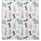 Rideaux De Douche Cute Pastel Baby Motif animal (Devant)