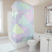 Rideaux De Douche Cute Pastel Whimsical Motif Fun Girly Cloud (En situation)