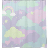 Rideaux De Douche Cute Pastel Whimsical Motif Fun Girly Cloud (Devant)