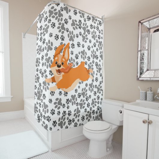 Rideaux De Douche Cute Pembroke Welsh Corgi (En situation)