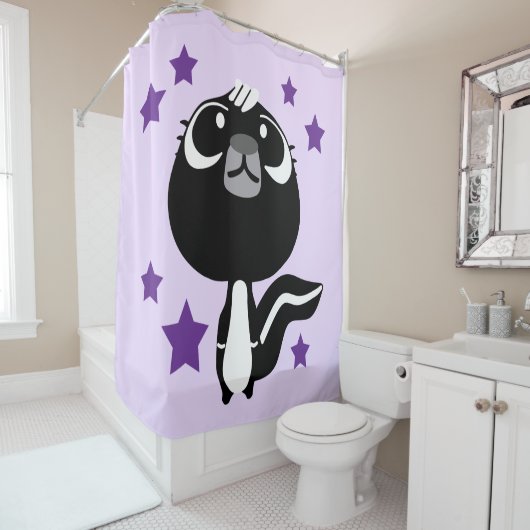 Rideaux De Douche Cute Petite Skunk (En situation)