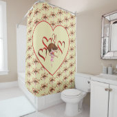 Rideaux De Douche Cute Puppy And Red Hearts  (En situation)