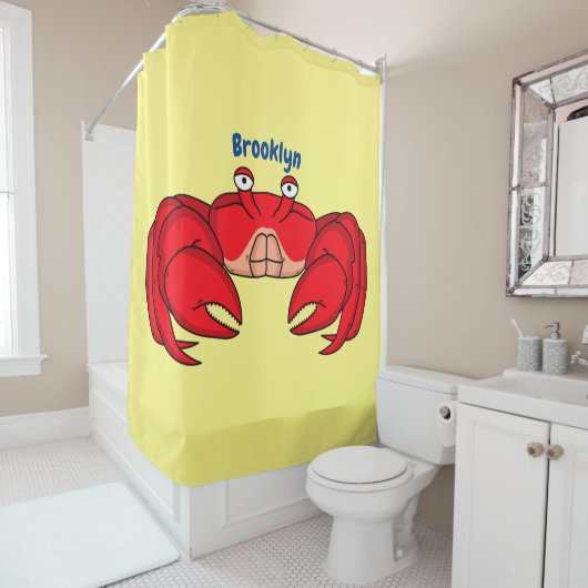 Rideaux De Douche Cute red crab cartoon (En situation)