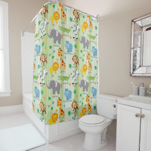 Rideaux De Douche Cute Safari Animaux Nursery Motif