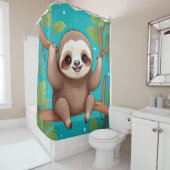 Rideaux De Douche Cute sloth in a tree illustration (En situation)