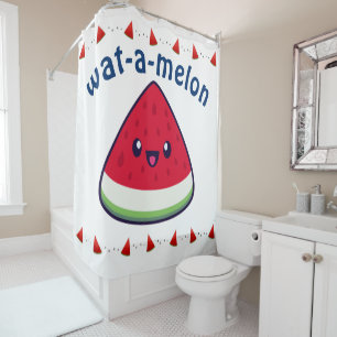Rideaux De Douche Cute Smiling Kawaii Watermelon