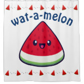 Rideaux De Douche Cute Smiling Kawaii Watermelon (Devant)