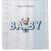 Rideaux De Douche Cute Teddy Bear Bleu Floral Belle (Devant)