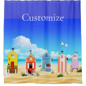 Rideaux De Douche Cute Tiny Beach Shacks Thunder_Cove (Devant)
