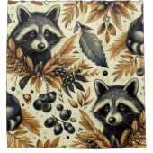 Rideaux De Douche Cute Vintage Racoon Motif (Devant)