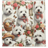Rideaux De Douche Cute West Highland White Terrier sans fil (Devant)