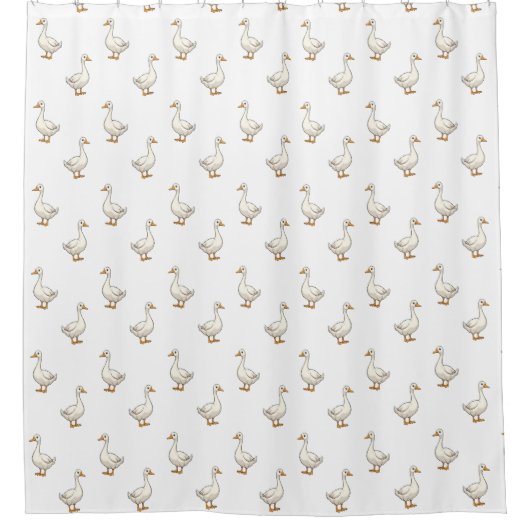 Rideaux De Douche Cute White Goose Pattern (Devant)