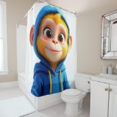Rideaux De Douche Cute Yellow Monkey (En situation)