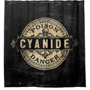 Rideaux De Douche Cyanide Vintage style Étiquette de poison