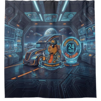 Rideaux De Douche Cyberpunk Capybara Routier de l'Espace Nom Personn