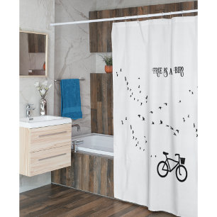Rideaux De Douche Cycling Life, gratuit comme un oiseau personnalisa