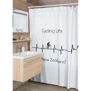 Rideaux De Douche Cycling Life, Nouvelle-Zélande personnalisable