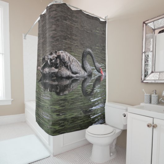 Rideaux De Douche Cygne noir (En situation)