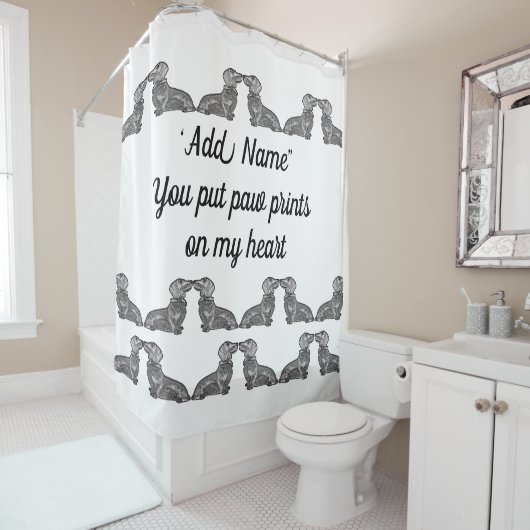 Rideaux De Douche Dachshund (En situation)