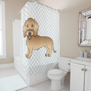 Rideaux De Douche Dachshund à poil dur blé Cartoon Chien Et Pattes
