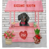 Rideaux De Douche Dachshund Chien Valentine's Day Kissing Booth (Devant)