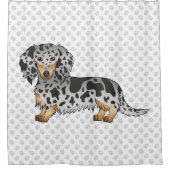 Rideaux De Douche Dachshund Et Pâtes De Cheveux Longue Et Noir Et Ta (Devant)